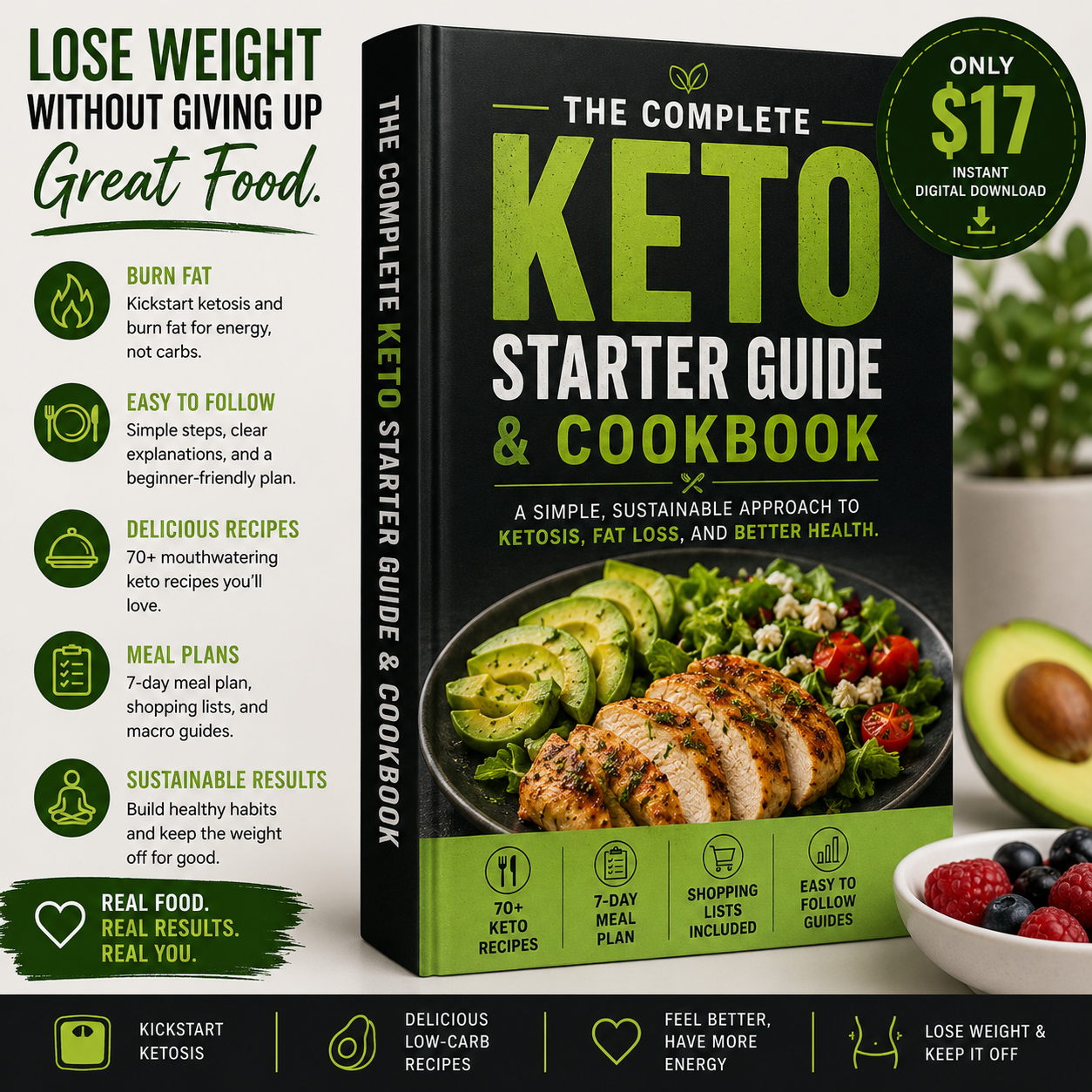The Complete Keto Starter Guide & Cookbook